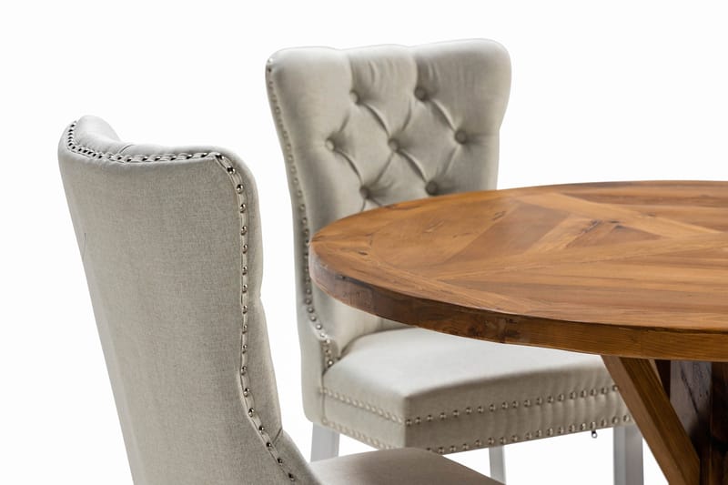 Lyon Matgrupp 120 cm Rund inkl 4 Bergviken Stolar - Brun - Möbler - Matplats - Matgrupp & matbord med stolar