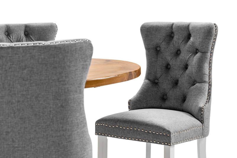 Lyon Matgrupp 120 cm Rund inkl 4 Bergviken Stolar - Brun/Vit - Möbler - Matplats - Matgrupp & matbord med stolar