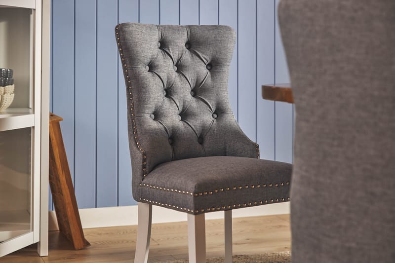 Lyon Matgrupp 120 cm Rund inkl 4 Bergviken Stolar - Brun/Vit - Möbler - Matplats - Matgrupp & matbord med stolar