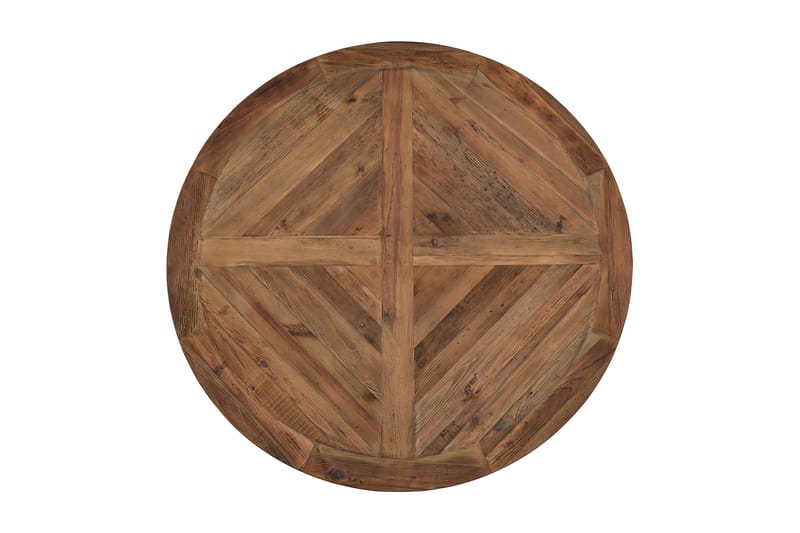 Lyon Matgrupp 150 cm Rund med 4 Tuva Fåtölj - Vintage Alm/Brun PU - Möbler - Matplats - Matgrupp & matbord med stolar