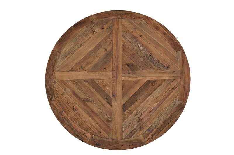 Lyon Matgrupp 150 cm Rund med 4 Tuva Fåtölj - Vintage Alm/Svart PU - Möbler - Matplats - Matgrupp & matbord med stolar