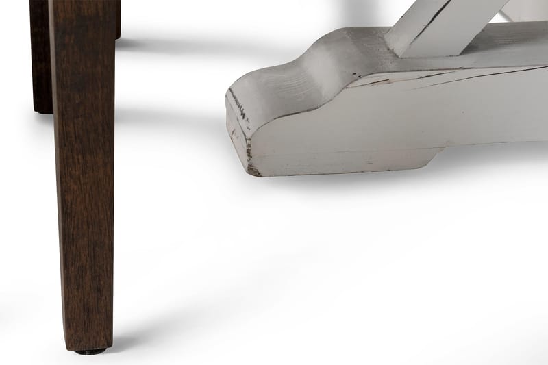 Lyon Matgrupp 150 cm Rund med 6 Tuva Fåtölj - Vintage Alm/Vit/Brun PU - Möbler - Matplats - Matgrupp & matbord med stolar