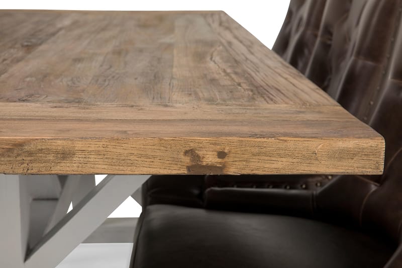 Lyon Matgrupp 200 cm med 6 Tuva Stol - Natur/Vit/Brun - Möbler - Matplats - Matgrupp & matbord med stolar