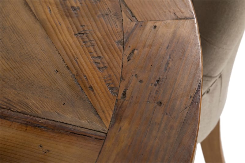 Lyon Matgrupp Ø150 cm Rund med 4 st Viktoria Stolar - Vintage Alm / Beige - Möbler - Matplats - Matgrupp & matbord med stolar