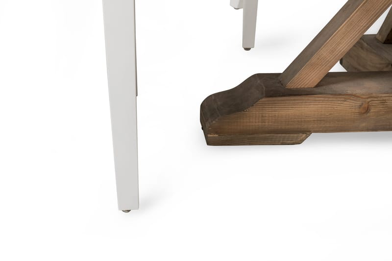 Lyon Matgrupp Ø150 cm Rund med 4 st Viktoria Stolar - Vintage Alm/Grå/Vit - Möbler - Matplats - Matgrupp & matbord med stolar