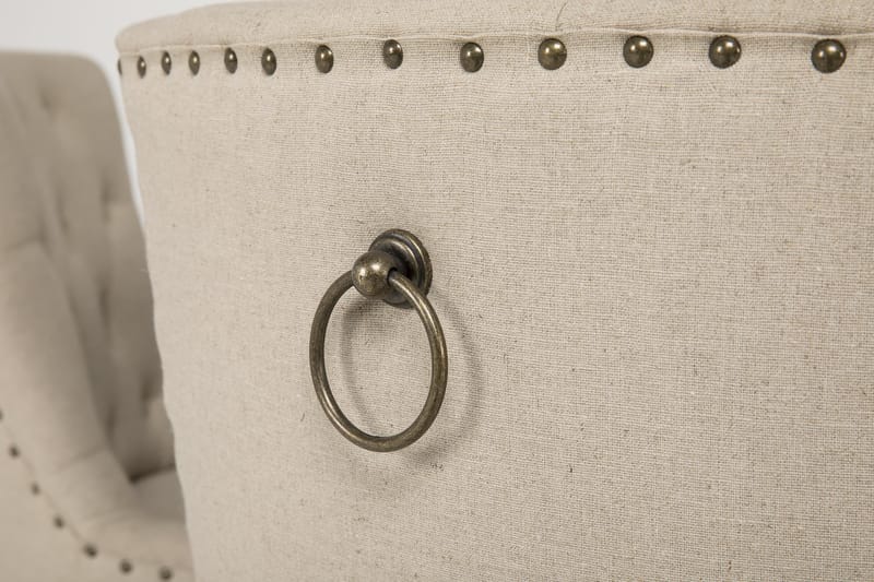 Lyon Matgrupp Ø150 cm Rund med 6 st Viktoria Stolar - Vintage Natur / Vit / Beige - Möbler - Matplats - Matgrupp & matbord med stolar