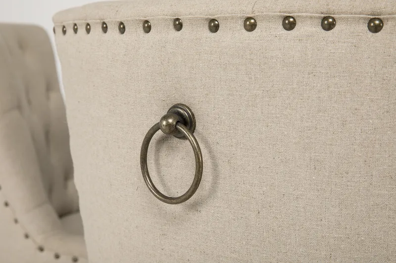 Lyon Matgrupp Ø150 cm Rund med 6 st Viktoria Stolar - Vintage Natur / Vit / Beige - Möbler - Matplats - Matgrupp & matbord med stolar