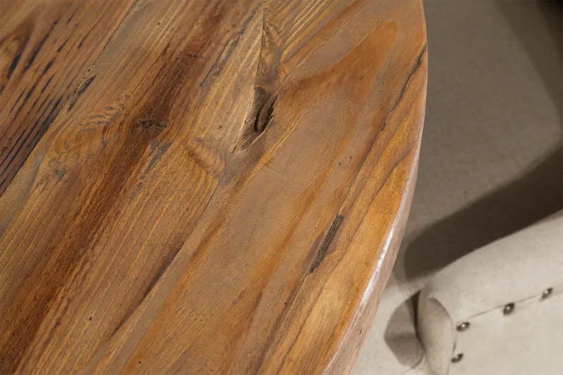 Lyon Matgrupp Rund med 4 st Viktoria Fåtölj - Trä / Beige - Möbler - Matplats - Matgrupp & matbord med stolar