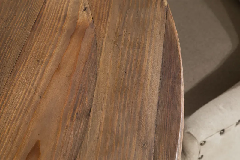 Lyon Matgrupp Rund med 4 st Viktoria Fåtölj - Trä/Vit/Beige - Möbler - Matplats - Matgrupp & matbord med stolar