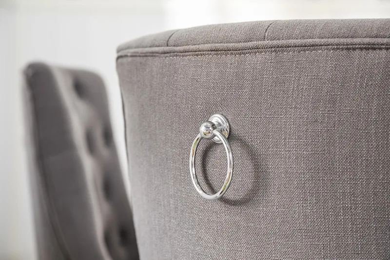 Lyon Matgrupp Runt med 6 Viktoria Stol - Vit/Grå - Möbler - Matplats - Matgrupp & matbord med stolar