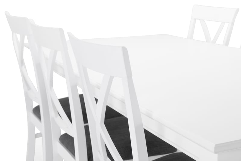 MACKAY Matbord 190 + 6 HAILEY Stol Vit - Matgrupp & matbord med stolar