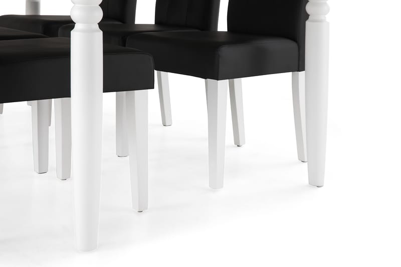 MACKAY Matbord 190 + 6 STILO Stol Konstläder Vit - Matgrupp & matbord med stolar