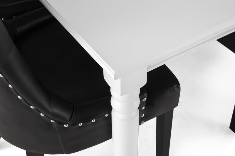 MACKAY Matbord 190 Vit + 6 CARMINE Fåtölj Svart - Matgrupp & matbord med stolar