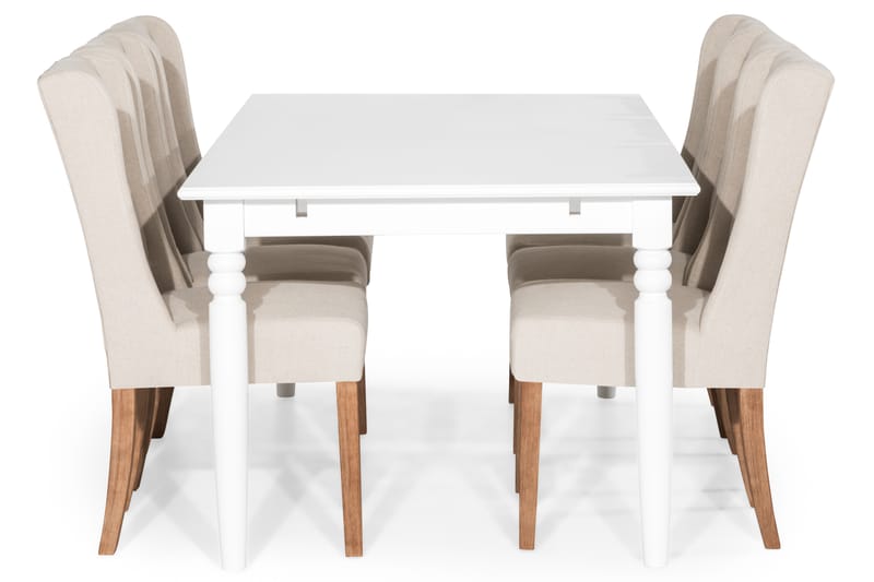 MACKAY Matgrupp 190 + 6 SELMA Stol Vintage Alm/Beige - Möbler - Matplats - Matgrupp & matbord med stolar