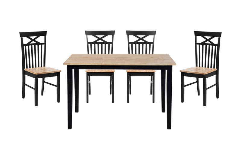 MALAJAH Matgrupp med 4 Stolar Svart - Möbler - Matplats - Matgrupp & matbord med stolar
