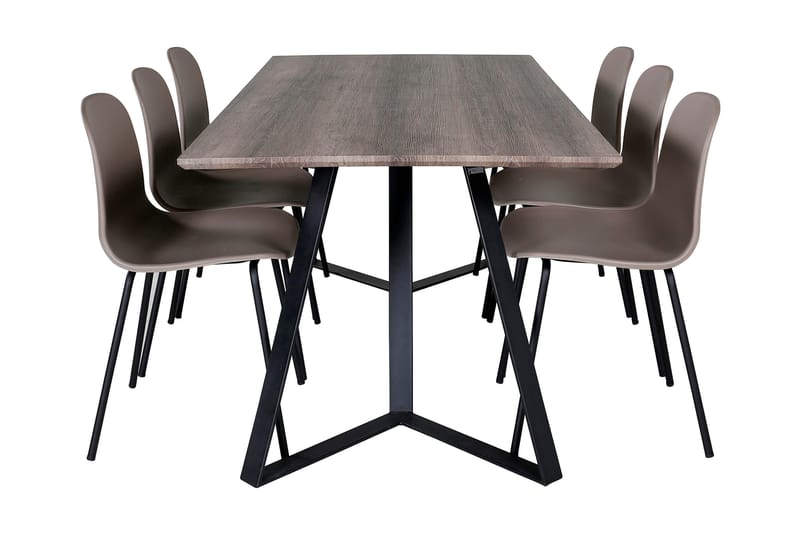 Malvina Matgrupp 180 cm inkl 6 Kullersbro Stolar - Grå/Svart/Beige - Möbler - Matplats - Matgrupp & matbord med stolar