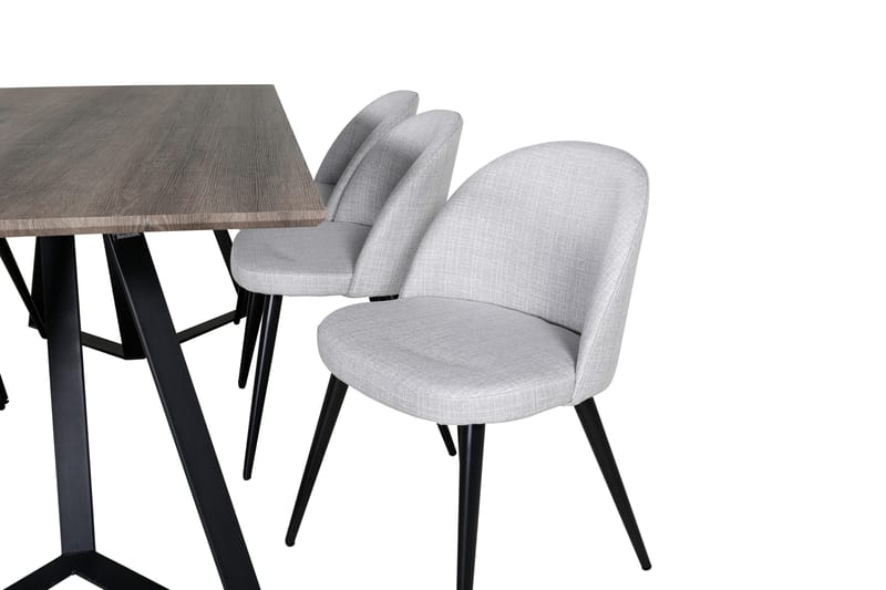 Malvina Matgrupp 180 cm inkl 6 Sedavi Stolar - Grå/Svart - Möbler - Matplats - Matgrupp & matbord med stolar