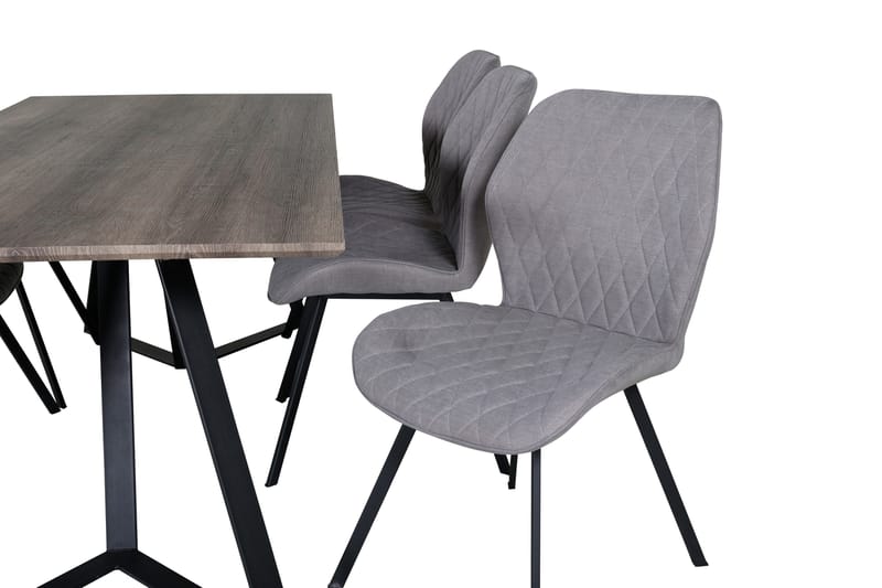 Malvina Matgrupp 180 cm inkl 6 Sumoas Stolar - Grå/Svart - Möbler - Matplats - Matgrupp & matbord med stolar