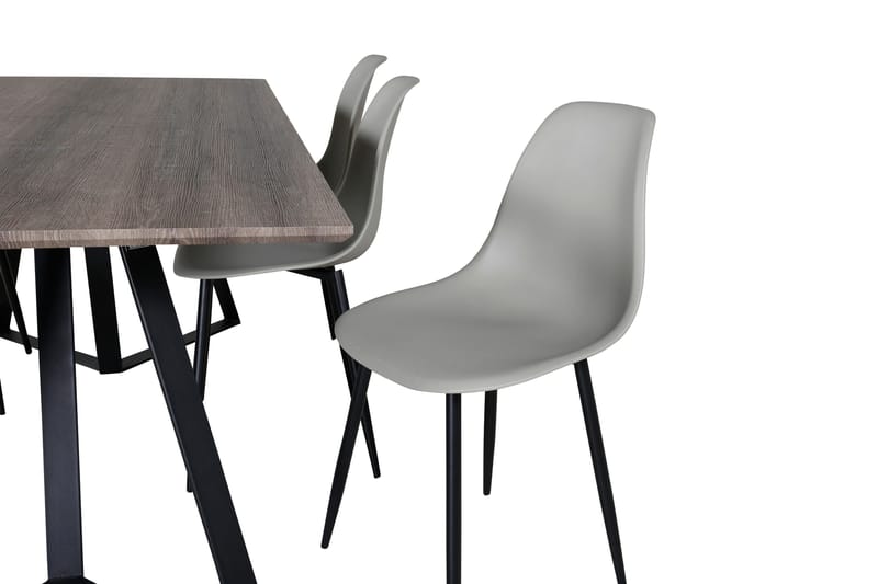 Malvina Matgrupp 180 cm inkl 6 Ypas Stolar - Grå/Svart - Möbler - Matplats - Matgrupp & matbord med stolar