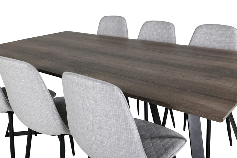 Malvina Matgrupp 180 cm inkl 6 Ypas Stolar - Grå/Svart - Möbler - Matplats - Matgrupp & matbord med stolar