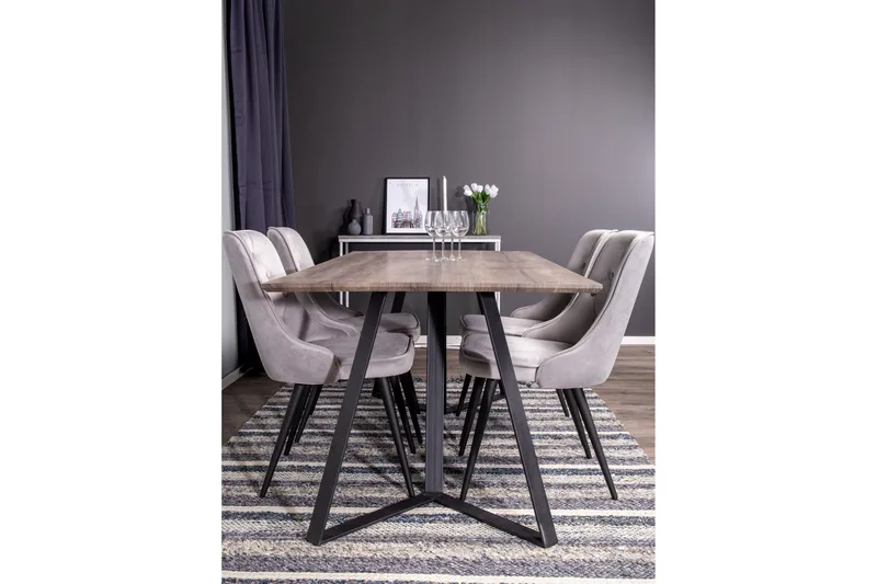 Malvina Matgrupp med 4 Valerie Lyx Sammetsstolar - Möbler - Matplats - Matgrupp & matbord med stolar