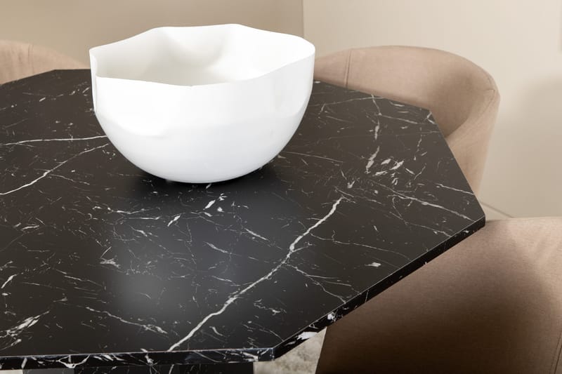 Marbs Matgrupp 110 cm Rund inkl 4 Berita Stolar - Svart/Beige - Möbler - Matplats - Matgrupp & matbord med stolar