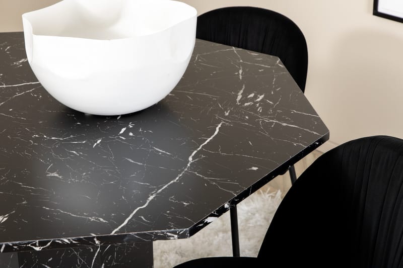 Marbs Matgrupp 110 cm Rund inkl 4 Foyos Stolar - Svart - Möbler - Matplats - Matgrupp & matbord med stolar