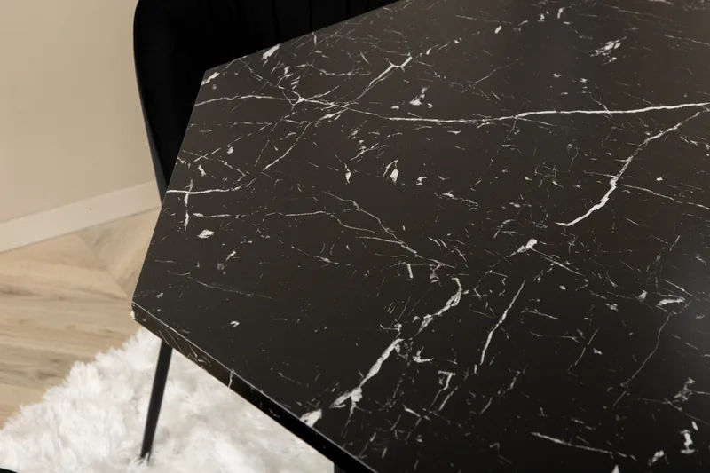 Marbs Matgrupp 110 cm Rund inkl 4 Foyos Stolar - Svart - Möbler - Matplats - Matgrupp & matbord med stolar