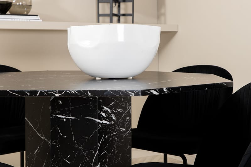 Marbs Matgrupp 110 cm Rund inkl 4 Foyos Stolar - Svart - Möbler - Matplats - Matgrupp & matbord med stolar