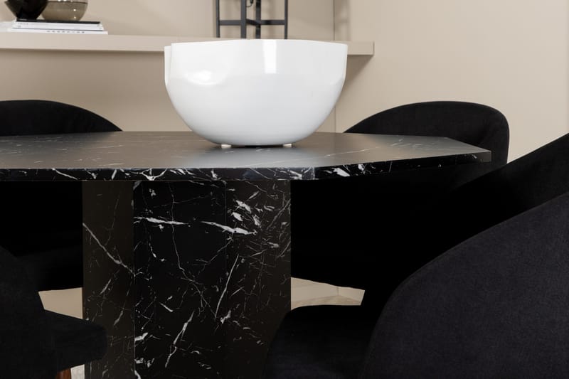 Marbs Matgrupp 110 cm Rund inkl 4 Kullersbro Stolar - Svart/Brun - Möbler - Matplats - Matgrupp & matbord med stolar