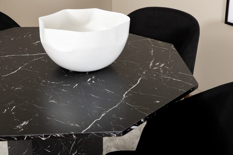 Marbs Matgrupp 110 cm Rund inkl 4 Kullersbro Stolar - Svart/Brun - Möbler - Matplats - Matgrupp & matbord med stolar