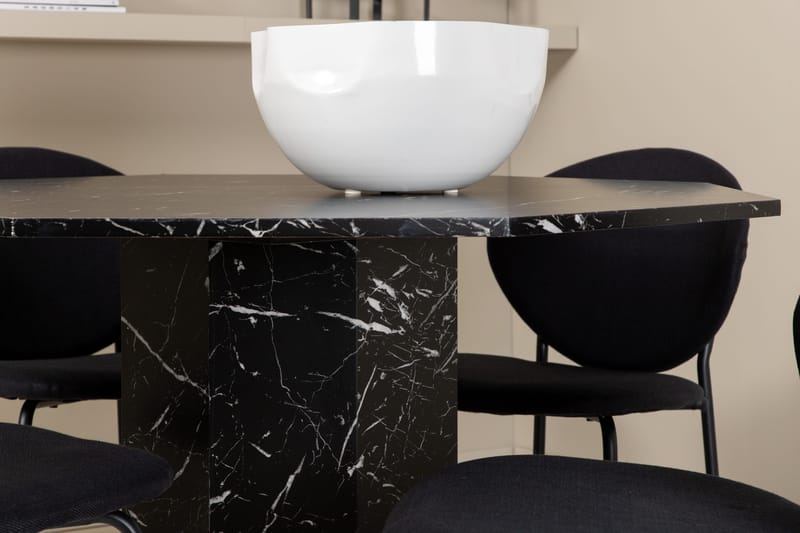 Marbs Matgrupp 110 cm Rund inkl 4 Moncoll Stolar - Svart - Möbler - Matplats - Matgrupp & matbord med stolar