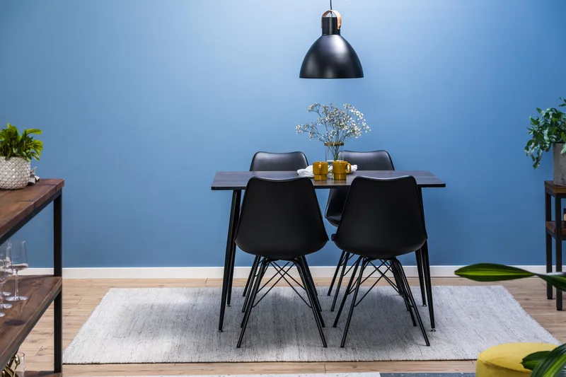 Marcelen Matgrupp 120 cm med 4 Nibe Stol - Brun/Svart - Möbler - Matplats - Matgrupp & matbord med stolar