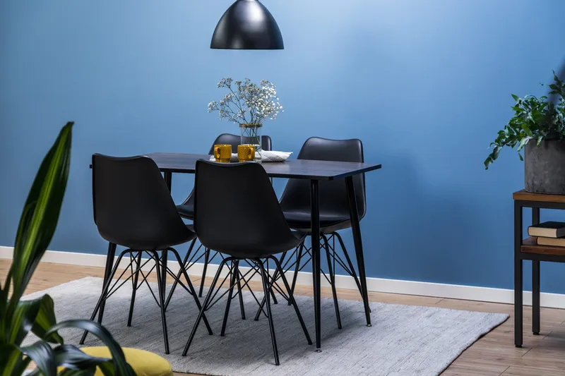 Marcelen Matgrupp 120 cm med 4 Nibe Stol - Brun/Svart - Möbler - Matplats - Matgrupp & matbord med stolar