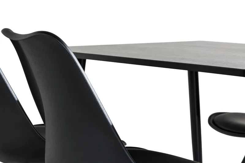 Marcelen Matgrupp 120 cm med 4 Nibe Stol - Brun/Svart - Möbler - Matplats - Matgrupp & matbord med stolar