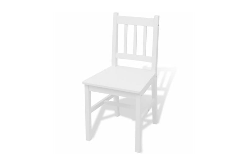 Matbord och stolar 3 delar furu vit - Vit - Matgrupp & matbord med stolar