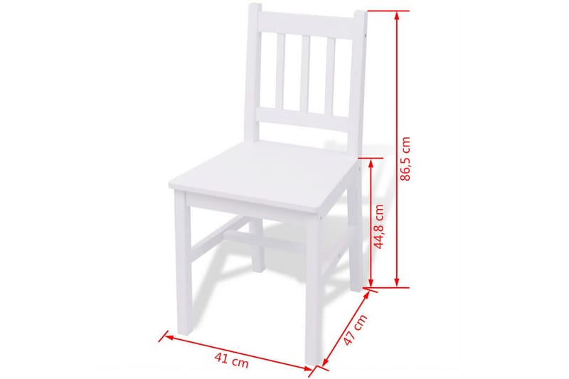 Matbord och stolar 3 delar furu vit - Vit - Matgrupp & matbord med stolar