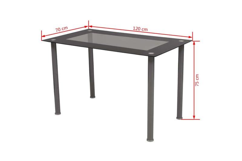 Matbord och stolar 5 delar svart - Svart - Möbler - Matplats - Matgrupp & matbord med stolar
