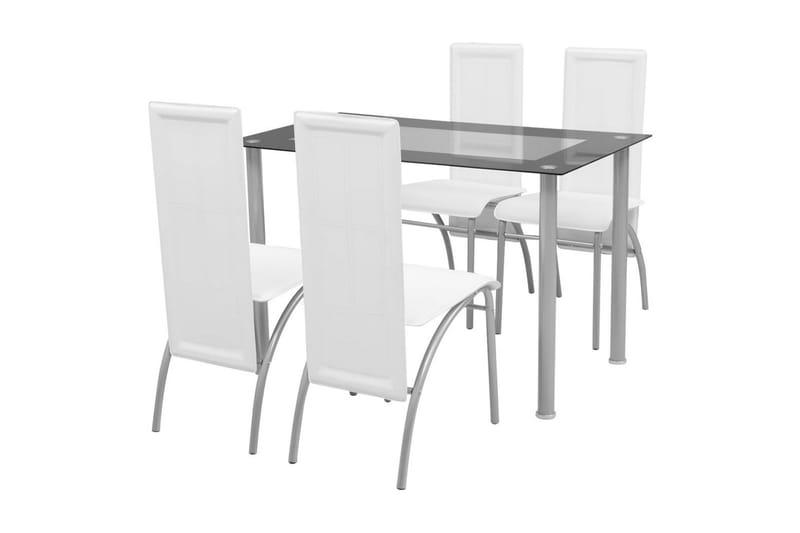 Matbord och stolar 5 delar vit - Flerfärgad - Matgrupp & matbord med stolar
