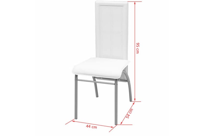 Matbord och stolar 5 delar vit - Flerfärgad - Matgrupp & matbord med stolar