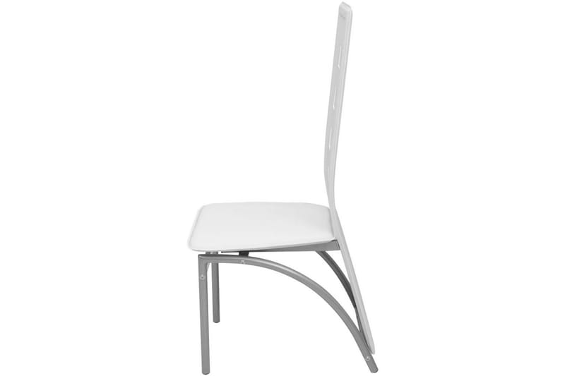 Matbord och stolar 7 delar vit - Flerfärgad - Matgrupp & matbord med stolar