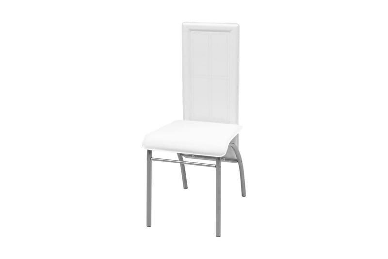 Matbord och stolar 7 delar vita - Flerfärgad - Matgrupp & matbord med stolar