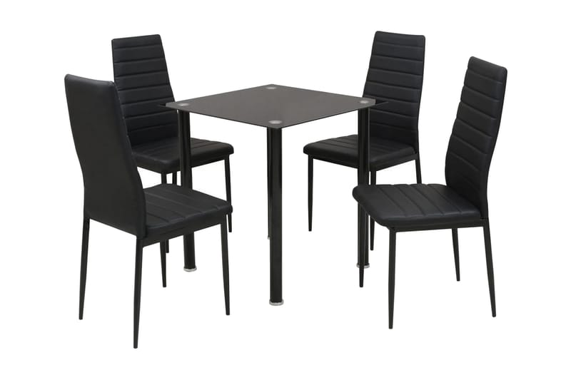 Matbord och stolar fem delar svart - Svart - Matgrupp & matbord med stolar