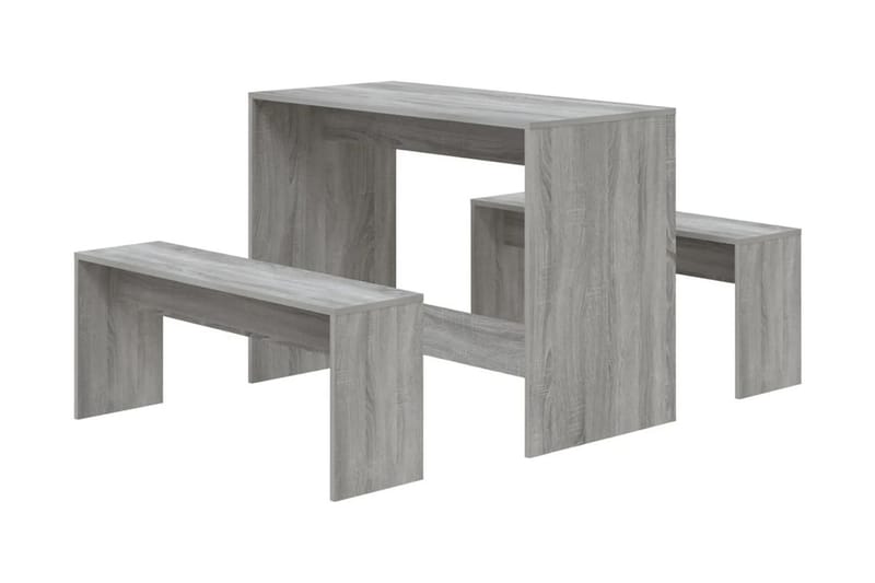 Matgrupp 3 delar grå sonoma spånskiva - Grå - Matgrupp & matbord med stolar