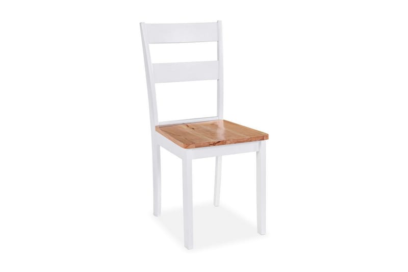 Matgrupp 3 delar MDF och gummiträ vit - Vit - Matgrupp & matbord med stolar