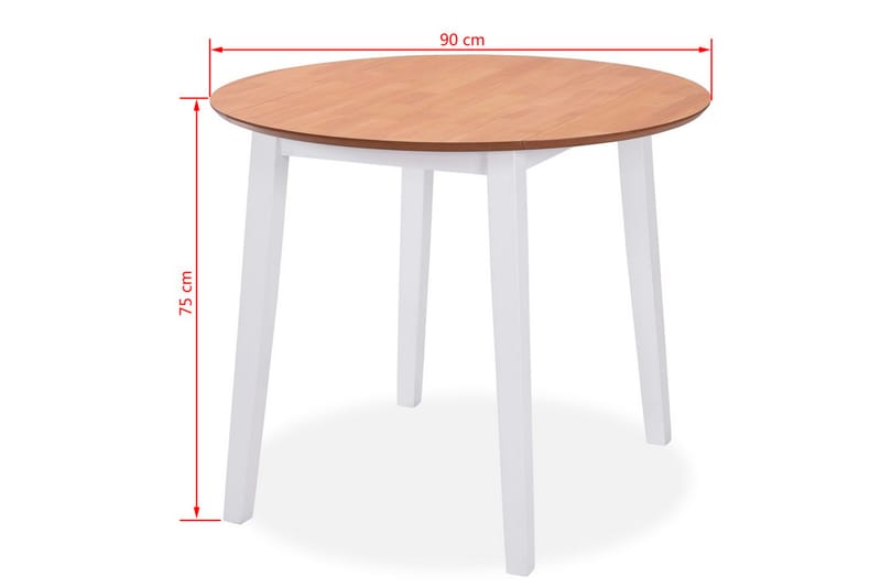 Matgrupp 3 delar MDF och gummiträ vit - Vit - Matgrupp & matbord med stolar