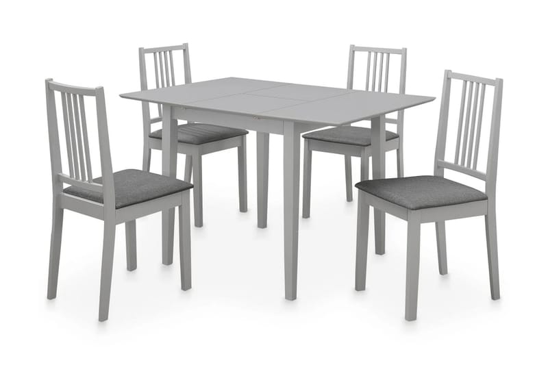 Matgrupp 5 delar MDF grå - Grå - Matgrupp & matbord med stolar
