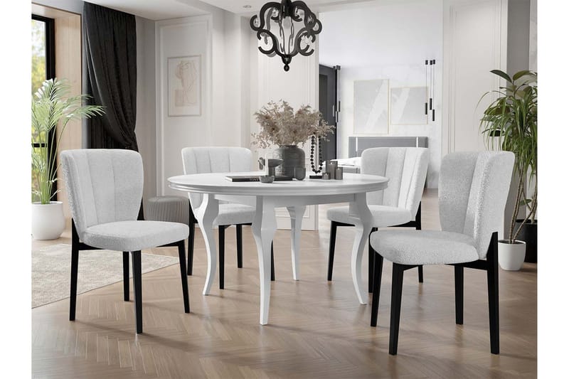 Matgrupp - Beige/Vit/Svart - Möbler - Matplats - Matgrupp & matbord med stolar