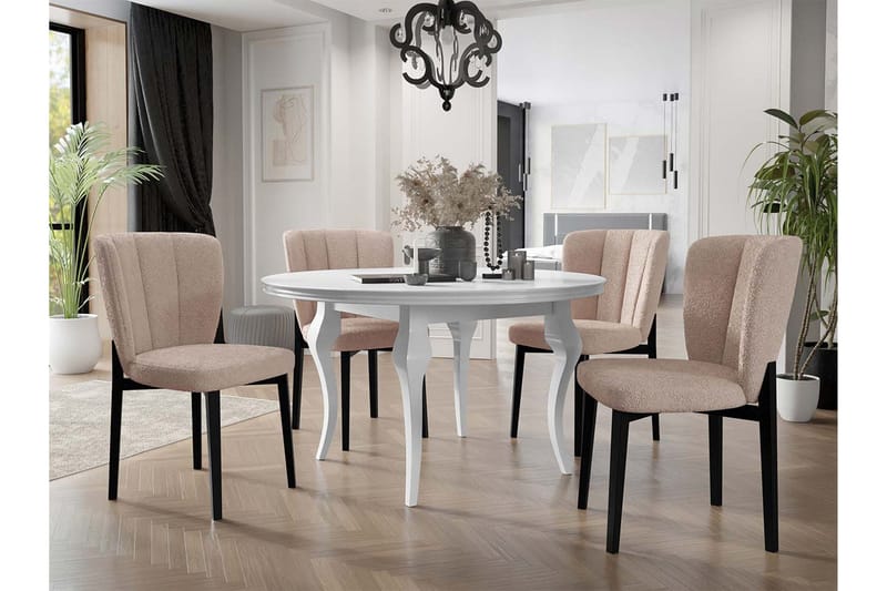 Matgrupp - Beige/Vit/Svart - Möbler - Matplats - Matgrupp & matbord med stolar