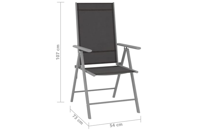 Matgrupp för trädgården 10 delar silver och svart - Svart - Möbler - Matplats - Matgrupp & matbord med stolar
